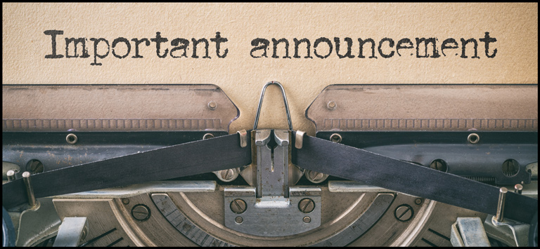 Special Announcement